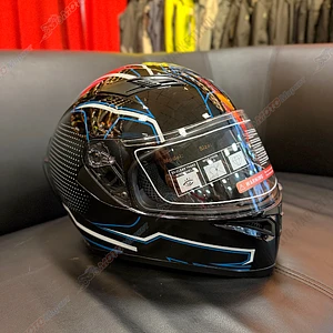 Шлем интеграл QSTK CH-807 черный-бело-синий M