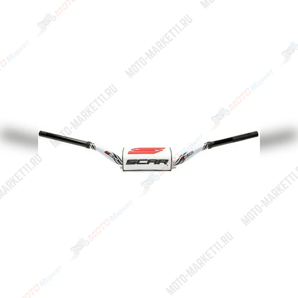 Руль Scar O2 Ø28.6 (1 1/8) Villopoto-Stewart Style белый руль
