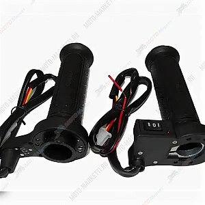 Ручки руля с подогревом в сборе (пр/лев) под диам. 22мм, проводка, тумблер (2 полож),