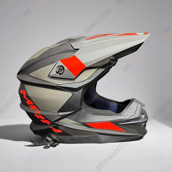 Шлем KIOSHI Holeshot ☆801☆ кроссовый Черный/ серый/ оранжевый L