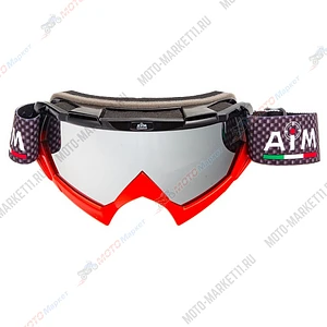 Очки кроссовые AiM (PRO) 157-500 Black-Red Glossy