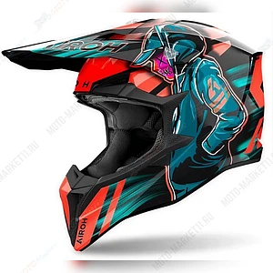 Кроссовый шлем Airoh Wraaap Cyber Orange Gloss M