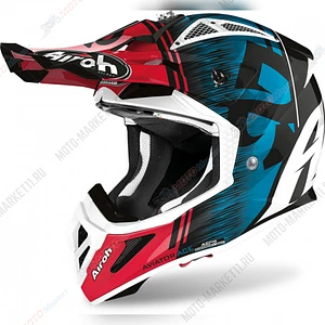 Шлем кроссовый Airoh AVIATOR ACE синий/красный L