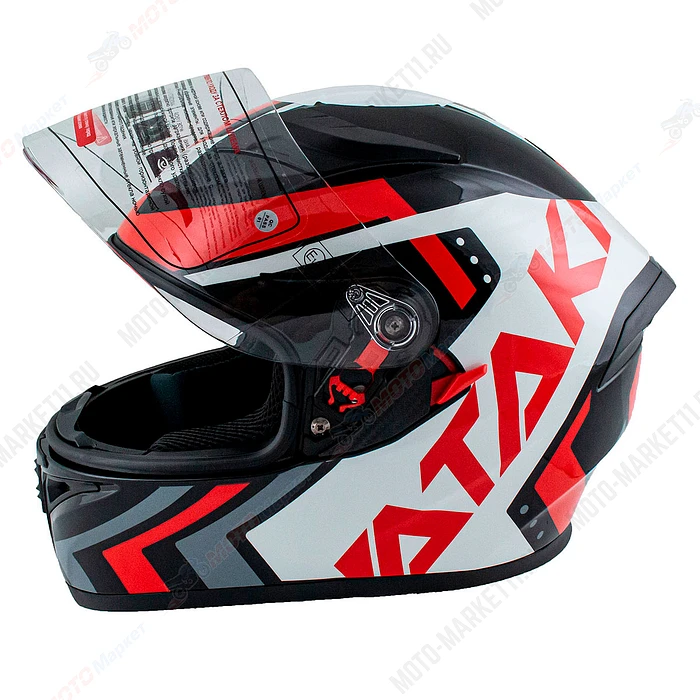 Шлем интеграл ATAKI JK316 Pattern (Красный/белый/черный) S