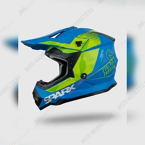  Шлем эндуро SPARX Jet Turbo (WS-905) , сине-зеленый матовый люминесцентный, YL