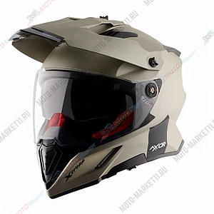 Шлем AXOR X-CROSS SC DUAL VISOR, с визором, цвет матовый никель/красный (L)