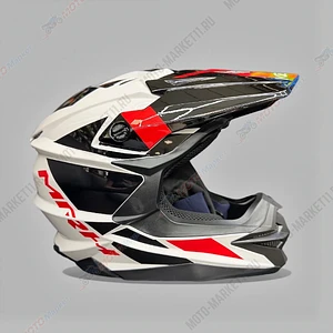 Шлем KIOSHI Holeshot ☆801☆ кроссовый Черный/ красный/ белый L