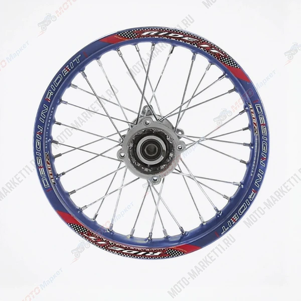 Обод задний 14" (1,85-R14 d=15mm) алюминий/синий