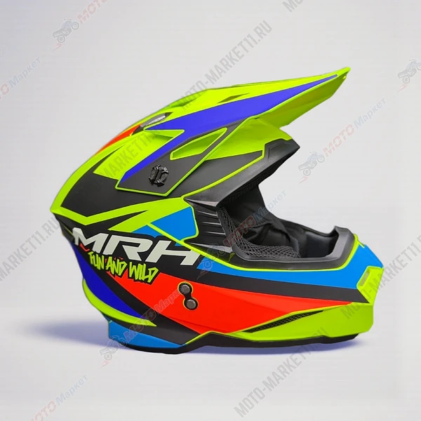 Шлем KIOSHI Holeshot 801 кроссовый Черный/ синий/ оранжевый/ желтый XL