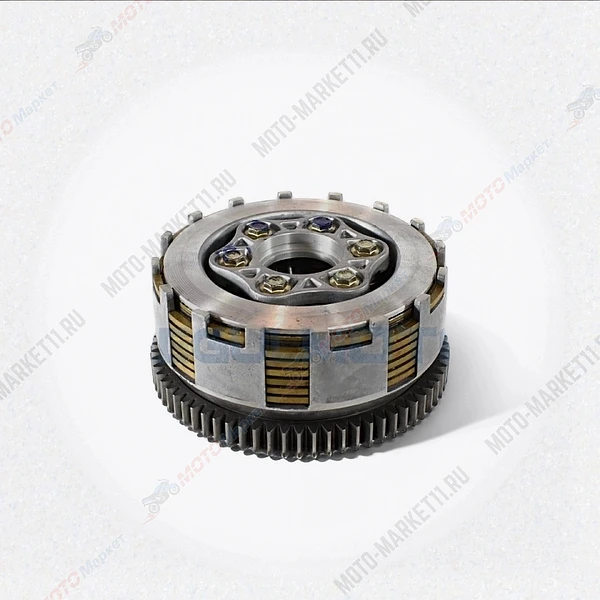 Барабан сцепления CB250 см3 Zongshen ZS 172FMM в сборе (8 паз+8 полуп.) 6 болт 7 диск 70T(100202857)
