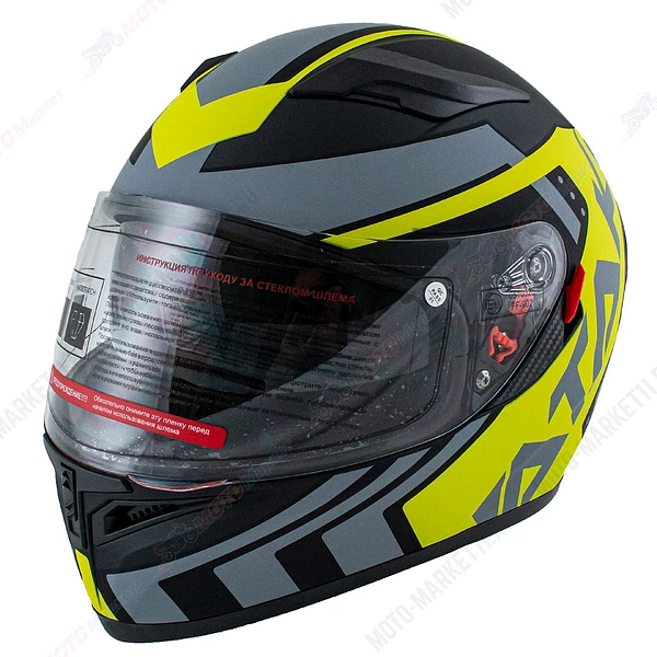 Шлем интеграл ATAKI JK316 Pattern (Hi-Vis зеленый/серый/черный) XL