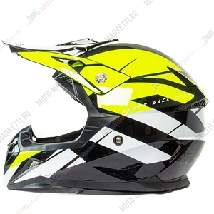 Шлем мото кроссовый HIZER 915 7 (L) neon/yellow/white