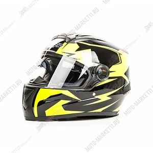 Шлем мото интеграл HIZER B561 1 (S) black/yellow