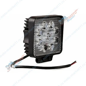 Фара светодиодная  27W 9 диодов 55мм квадрат дальний свет