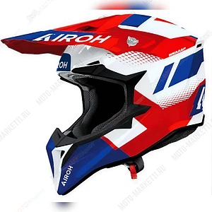 Кроссовый шлем Airoh Wraaap  VISION Red/Blue Gloss XL