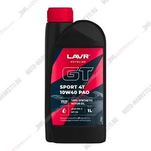 Моторное масло для мотоциклов GT SPORT 4T 10W-40 SN LAVR MOTOLINE, 1 л / Ln7727