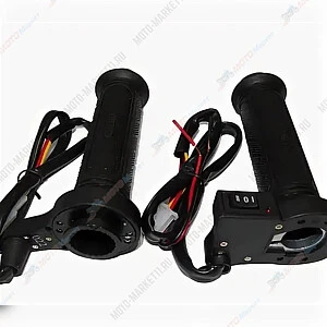 Ручки руля с подогревом в сборе (пр/лев) под диам. 22мм, проводка, тумблер (2 полож),