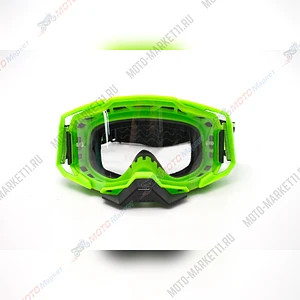 Очки кроссовые NZT RM-147 (лайм/прозрачная, Anti-Scratch)