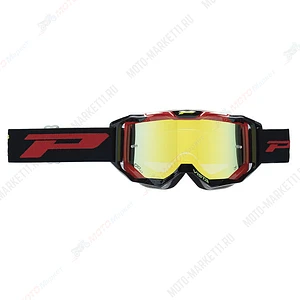 Маска кросс Progrip Vista 3303-125 FL Yellow Black Red линза 3347 + прозрачная линза + отрывные пленки