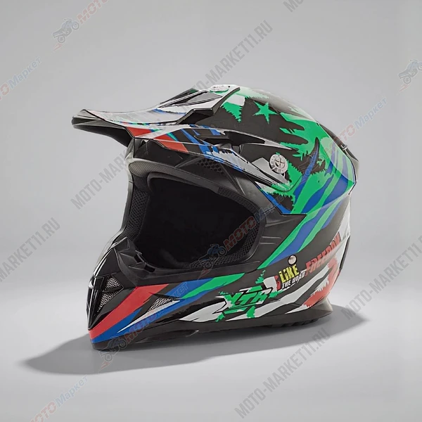 Шлем мото интеграл HIZER 211 2 (L) black/green