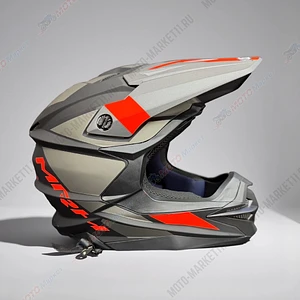 Шлем KIOSHI Holeshot ☆801☆ кроссовый Черный/ серый/ оранжевый L