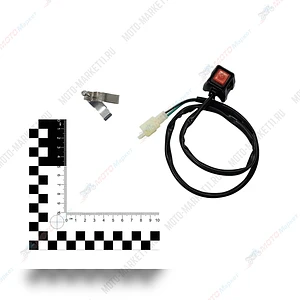 Кнопка выключения двигателя (провод 450мм) квадратная BSE MX, арт. 30.617.0110