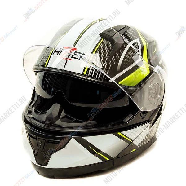 Шлем мото интеграл HIZER B5162 3 (M) black/lemon