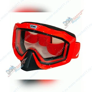 Очки мотокросс/снегоход (двойное стекло) ATAKI HB-811 (красный глянцевый)