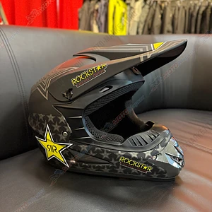  Шлем кроссовый QSTK CH-203 черный-желтый Rockstar  XL