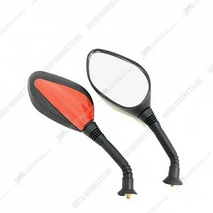 Зеркала 8мм черно-красные (1040) 15878