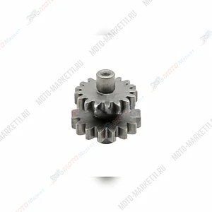 Вал промежуточный привода электростартера (двойной) (17/16 зубов, для электр-ров на 11 шлицев)