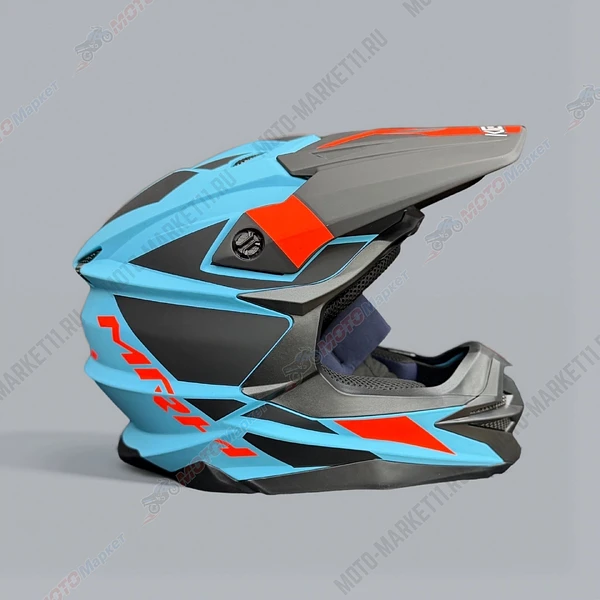 Шлем KIOSHI Holeshot 801 кроссовый Черный/ синий/ оранжевый/ белый XXL