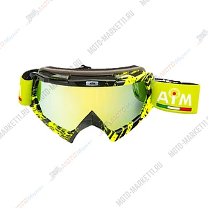 Очки кроссовые AiM (PRO) 157-600 Black-Yellow Glossy