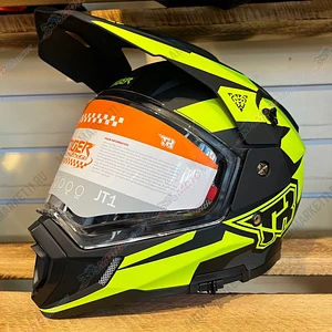 Шлем Kioshi TR мотард (JT1) черный/зеленый S
