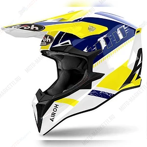 Кроссовый шлем Airoh Wraaap Feel Yellow/Blue Gloss L