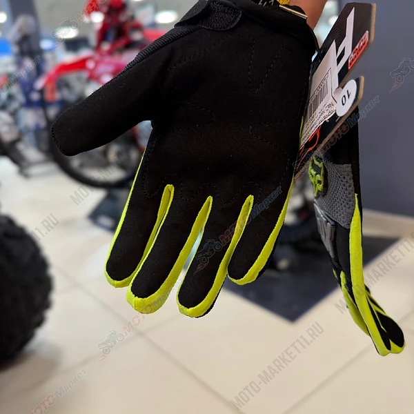 Перчатки мото (детские) FOX №2 Neon-Green/White 10 (17 см/10-11 лет) мотокросс