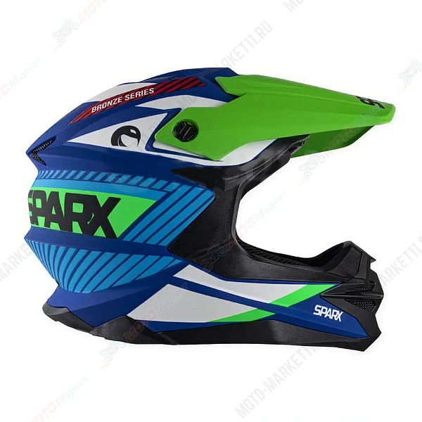  Шлем эндуро SPARX Fenix Gravity (JK6803) ,сине-зеленый матовый, XL