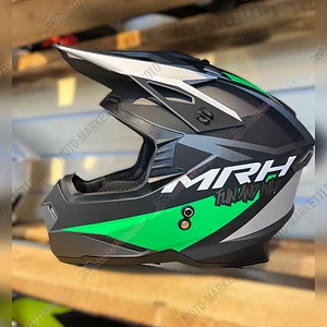 Шлем KIOSHI Holeshot 801 кроссовый черный/серый/зеленый M