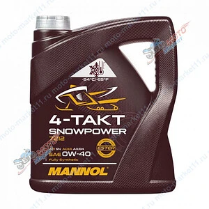 Масло моторное MANNOL 4-Takt Snowpower SAE 0W-40 4л.