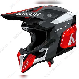 Кроссовый шлем Airoh Wraaap Conquer Red Gloss XL