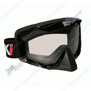 Очки мотокросс/снегоход (двойное стекло) ATAKI HB-811 (черный глянцевый)
