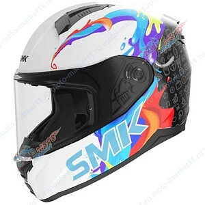 Шлем детский SMK STELLAR BIONIC YOUTH SPLASH, цвет белый/фиолетовый/чёрный YS