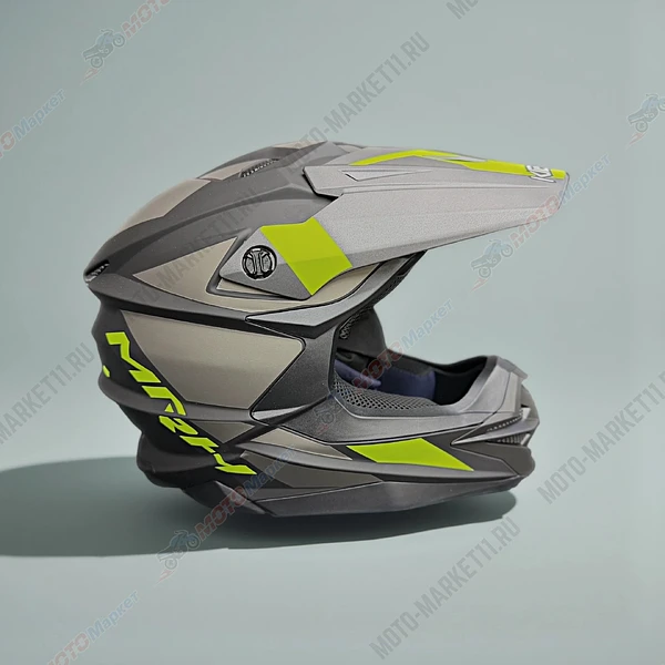 Шлем KIOSHI Holeshot ☆801☆ кроссовый Черный/ серый/ желтый M