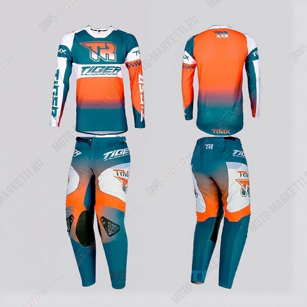 Спортивная защита на тело с мотоштанами TIGER TC02/TP02 (Черный/ белый / красный, XL, 205510-4)