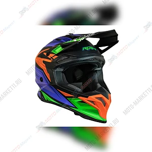 Мотошлем ROQVI JOKER L фиолетовый/оранжевый/зеленый матовый