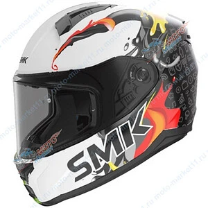 Шлем детский SMK STELLAR BIONIC YOUTH SPLASH, цвет белый/красный/чёрный YS