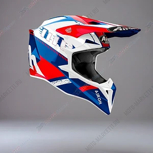 Внедорожный шлем Airoh Wraaap Feel Blue/Red Gloss L