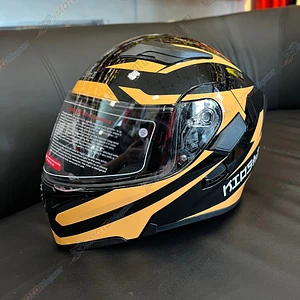 Шлем KIOSHI Tourist ☆316☆ модуляр (Черный/ желтый, M )