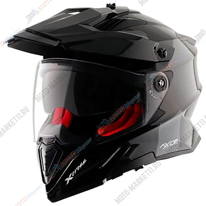 Шлем AXOR X-CROSS SC - DUAL VISOR-E, с визором, цвет матовый черный/красный (XL)