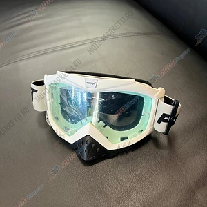 Очки кроссовые ROCKOT RM-325 (белый/прозрачная, Anti-Scratch)